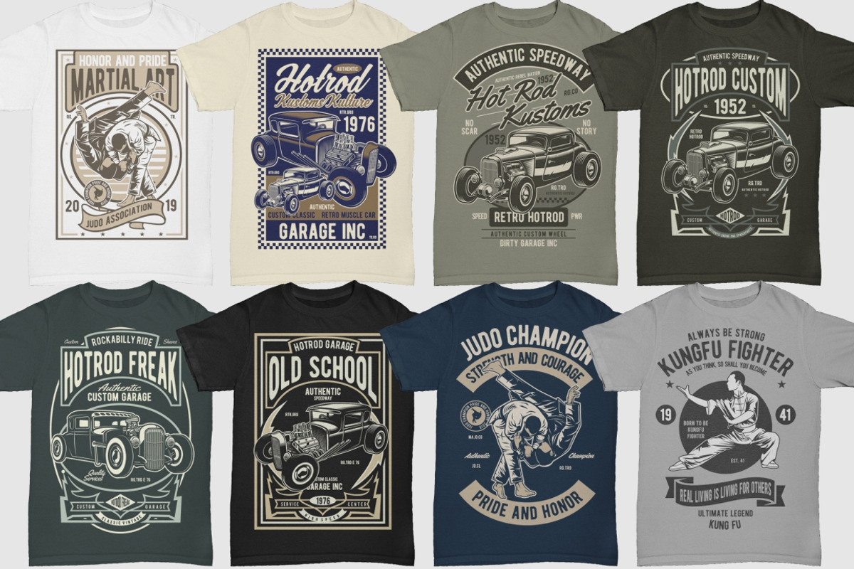 100 Retro Tshirt Designs Bundle 3, an Illustration by roach_graphic (Photo 5 of 14)