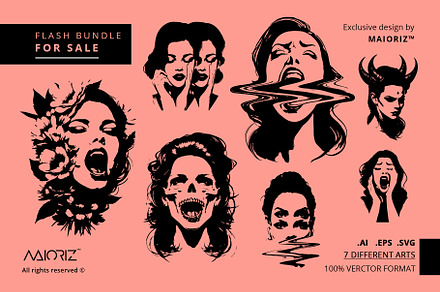 Womans Tattoo Flash Bundle