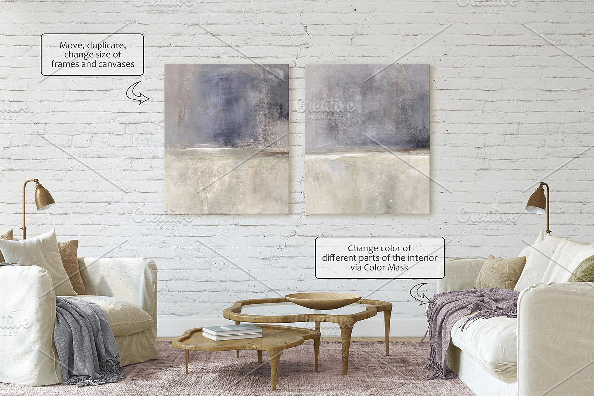 HOME IN TOSCANA Wall&Frame Mockups, a Print Template by MyHomeMockups (Photo 8 of 12)