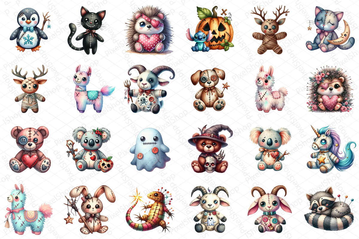 Halloween Voodoo Animal Doll Clipart, an Illustration by DreamPrint404 (Photo 2 of 5)