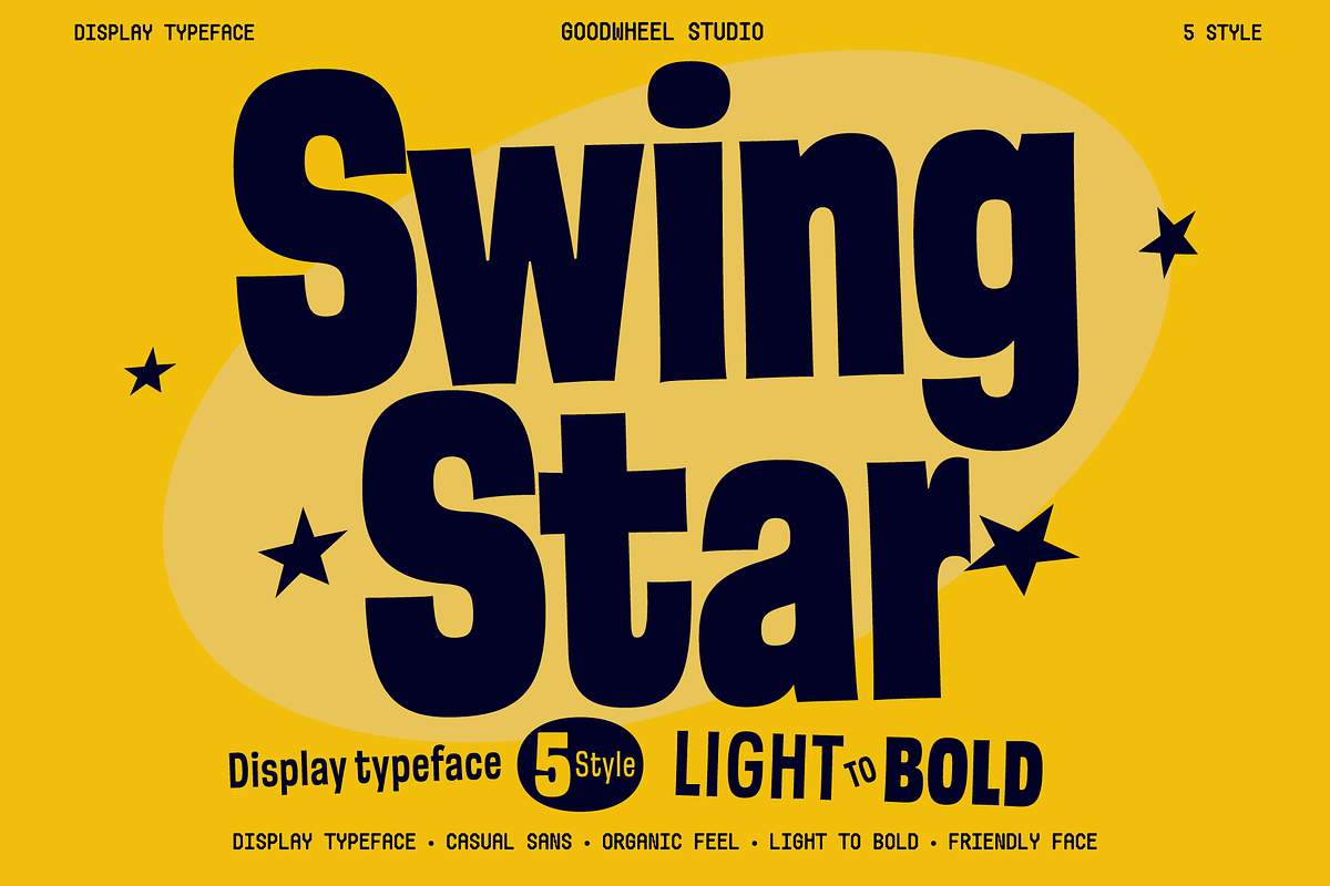 GW Swingstar, a Sans Serif Font by Goodwheel Studio (Photo 1 of 13)