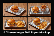 4 Cheeseburger Deli Paper Mockup Set, a Packaging Mockup by rodrigofkaminski (Thumbnail 1 of 5)