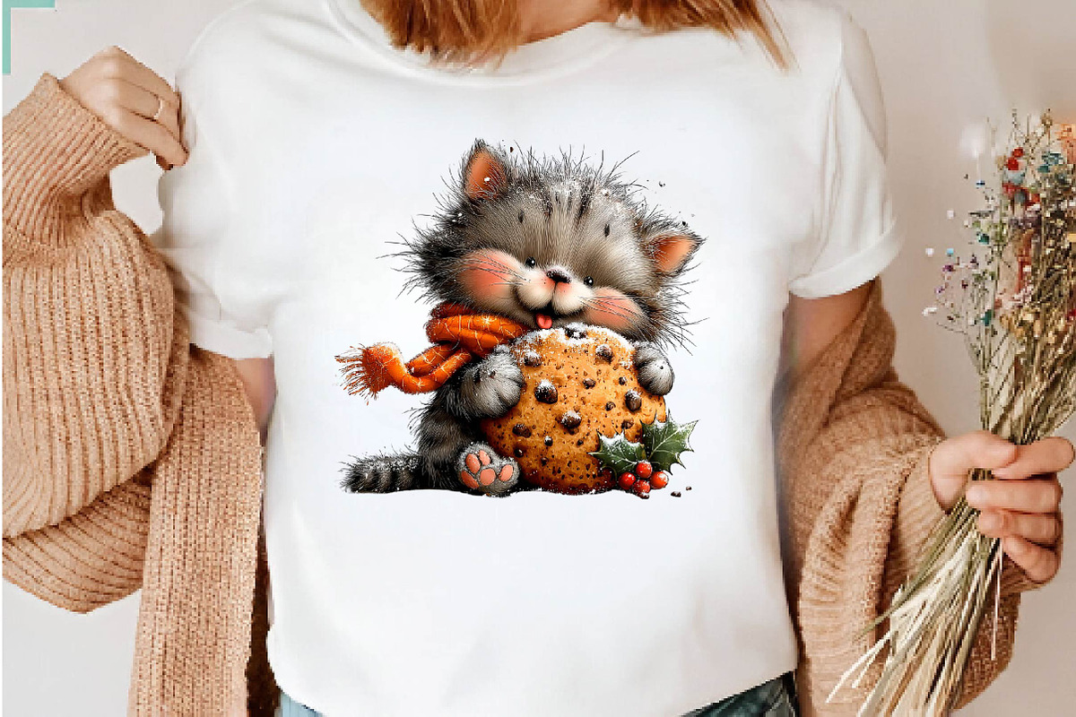 Funny Cartoon Cat Christmas Clipart, a Seasonal Illustration by CreationArt (Photo 6 of 7)