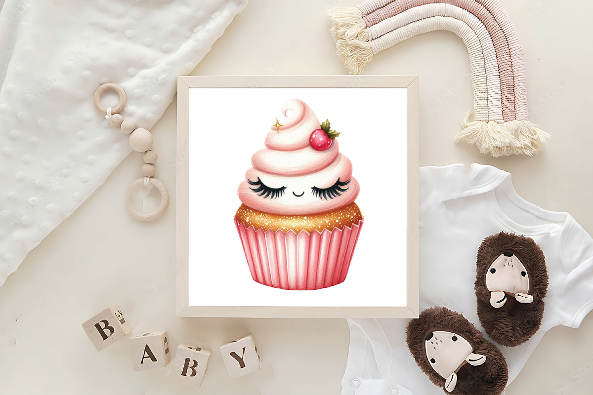 Girly Christmas Watercolor Clipart, an Illustration by CraftArtStudio (Photo 6 of 6)
