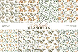 Watercolor Seashells Art Set