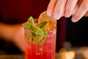Garnishing beverage ice mint cocktail bartender, a Food & Drink Photo by Photo Drive Studio