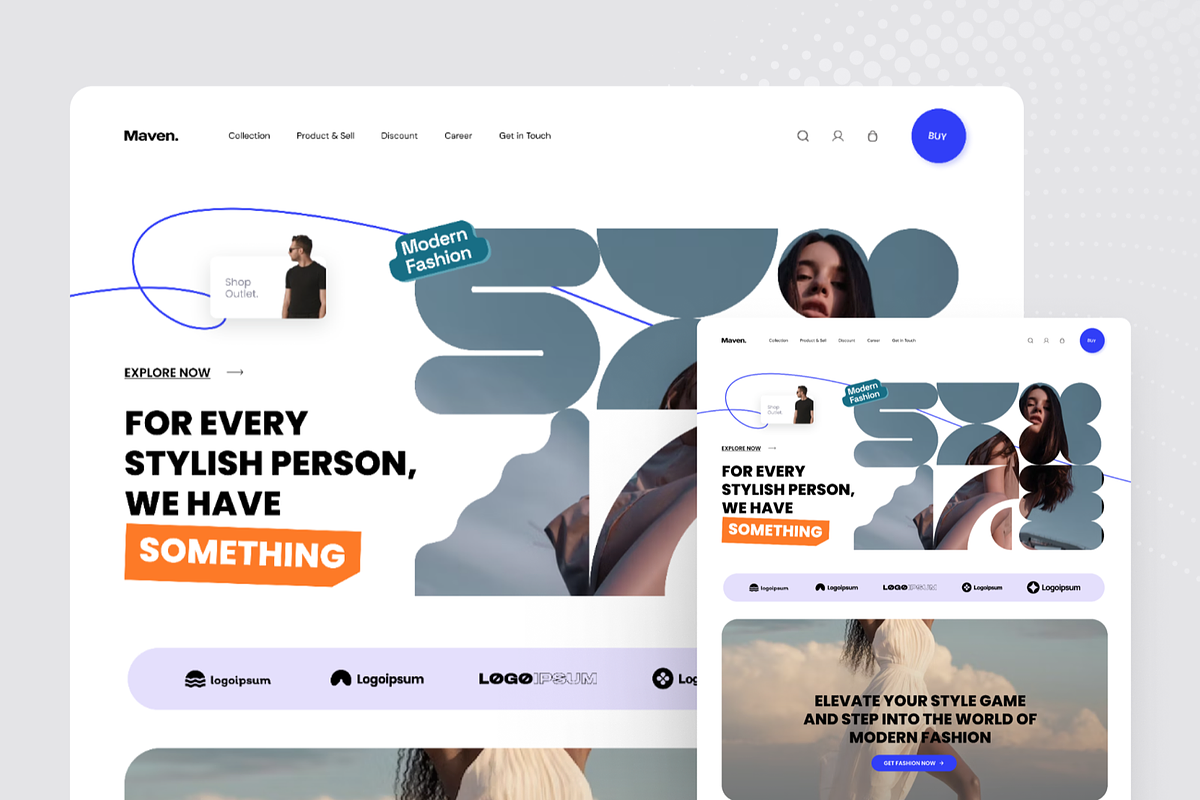Maven - Modern Fashion Landing Page, a Landing Page Template by SquidPixey (Photo 2 of 5)