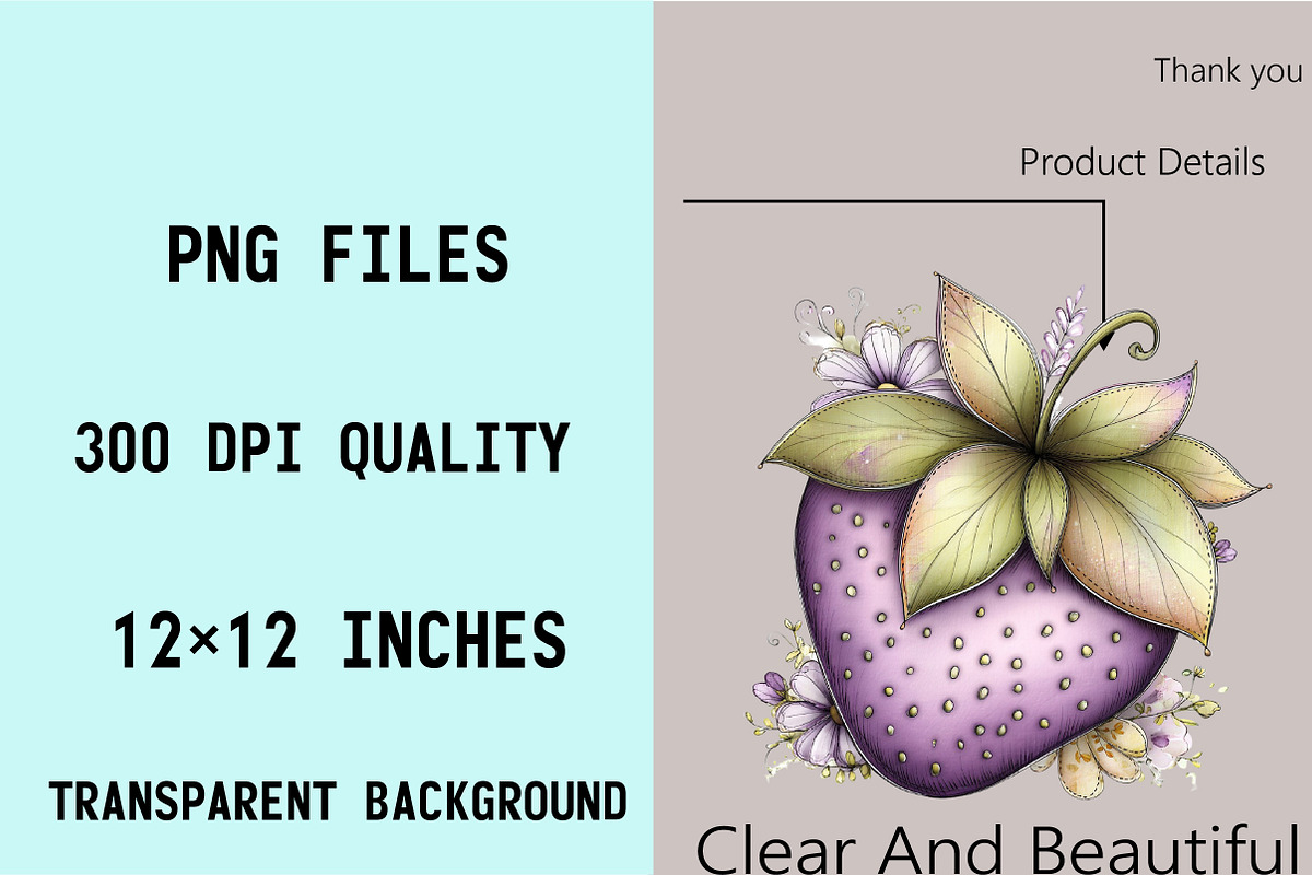 Whimsical Spring Strawberry Clipart, an Illustration by SVGArt (Photo 8 of 9)