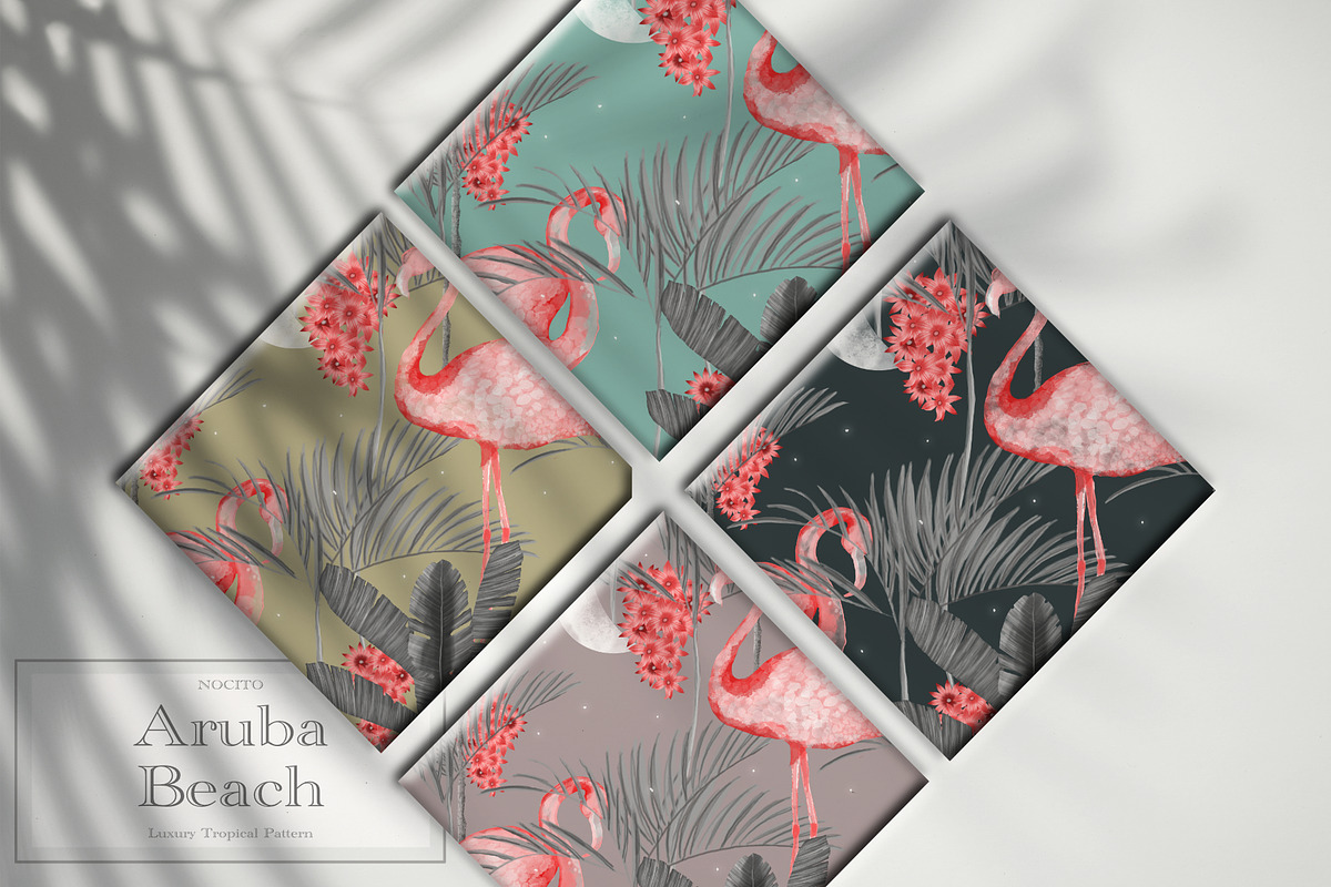 Aruba Beach Luxury Tropical Pattern, a Pattern Graphic by Nocito Design ...