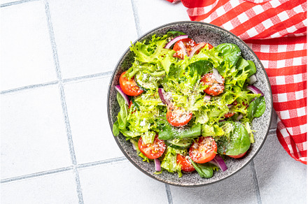 Green vegetable salad with fresh, a Food & Drink Photo by Nadia-nb