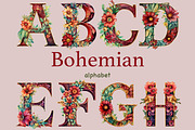 Bohemian Alphabet | Wedding Clipart, a Decorative Illustration by GlamArtZhanna (Thumbnail 1 of 5)