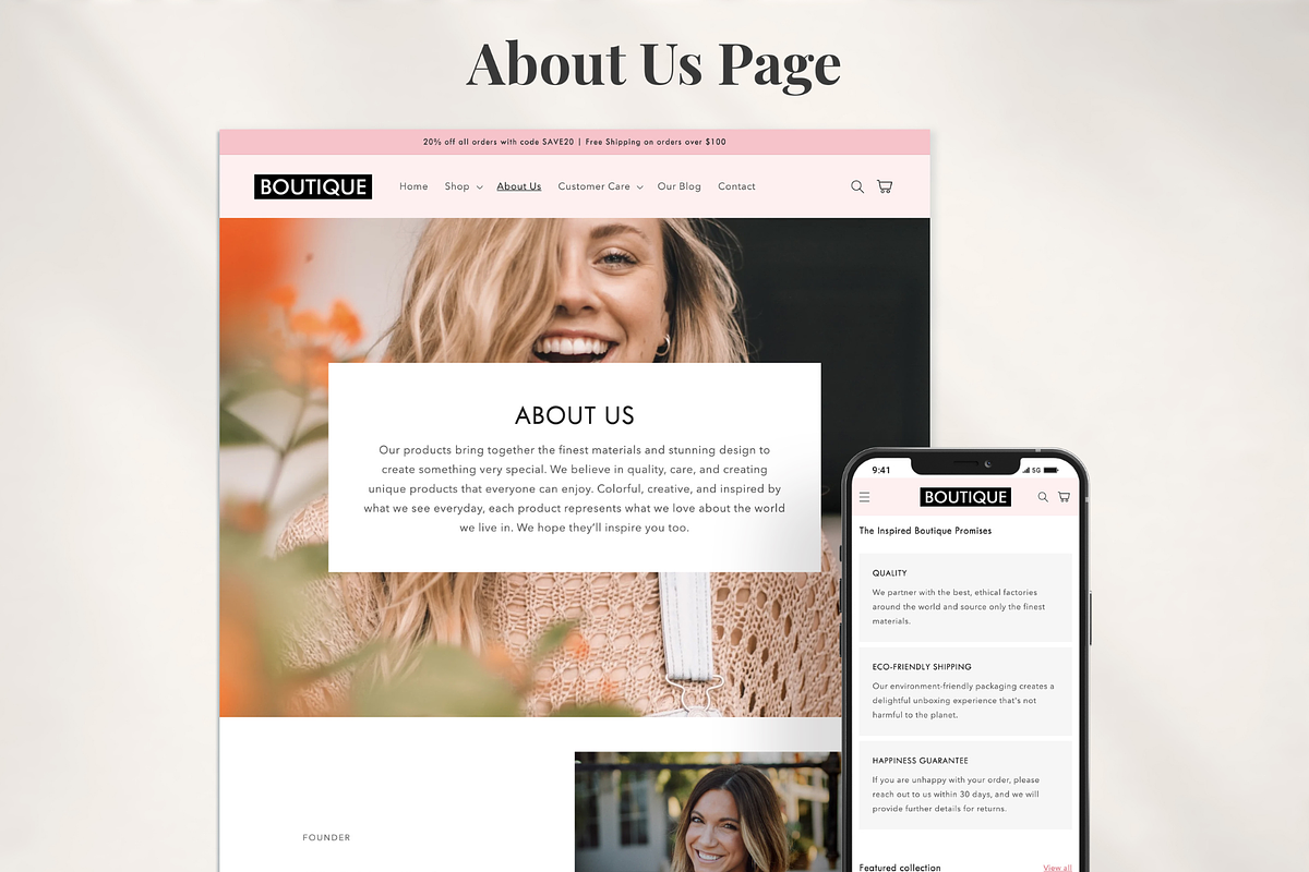 Boutique - Fashion Shopify Theme, a Templates & Theme by InspiredTheme (Photo 3 of 8)