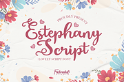 Estephany Script, a Script Font by Fachranheit Studio (Thumbnail 1 of 13)