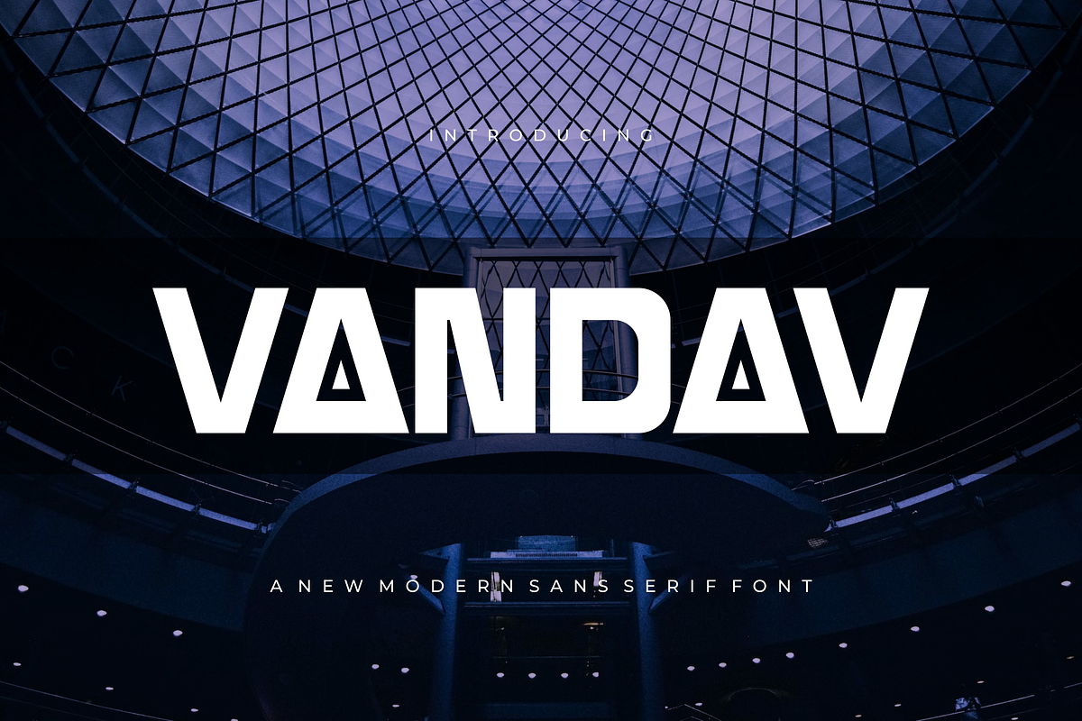 Vandav - Font, a Sans Serif Font by artchiles_design (Photo 1 of 5)