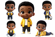 Happy Kiddo Boy Clipart Bundle, a Person Illustration by ninakosh (Thumbnail 3 of 10)
