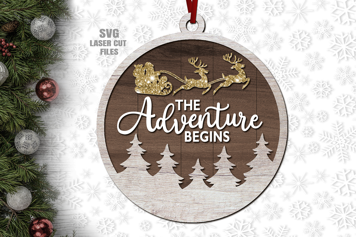 Adventure Christmas Ornament SVG, a Graphic by Cloud9DesignSVG (Photo 1 of 4)