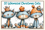 Whimsical Christmas Cats, an Illustration by cherrydesign (Thumbnail 1 of 3)