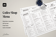 Coffee Shop Menu, a Print Template by SonaGeciova (Thumbnail 1 of 3)