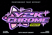 Y2K Chrome Photoshop Text Effects, a Layer Style Add-On by Sixtysix Labs (Thumbnail 1 of 11)