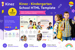 Kinez - Kindergarten School Template, a HTML Template by Helenshop