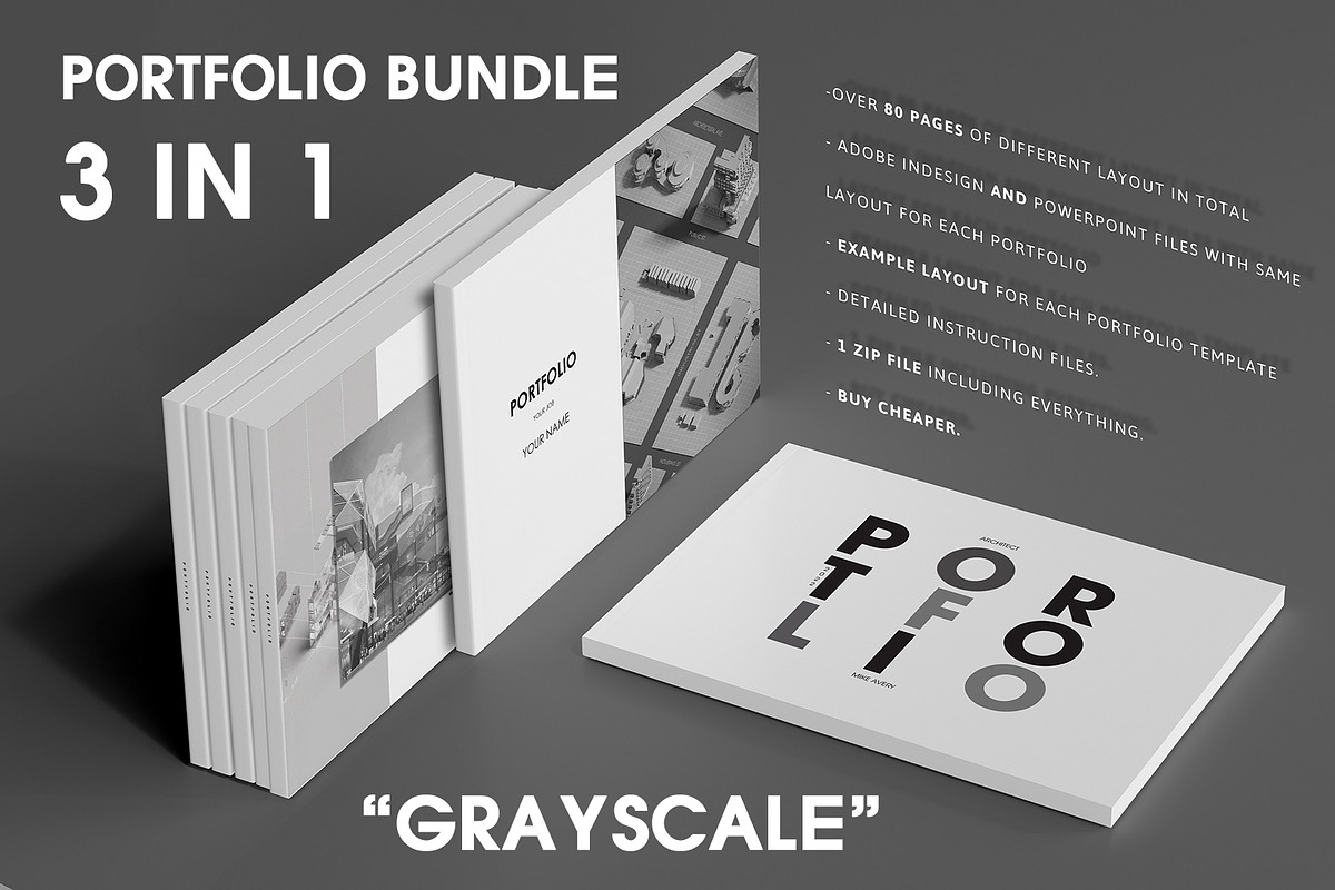Grayscale Portfolio Template Bundle, a Presentation Template by Arkishop (Photo 10 of 10)