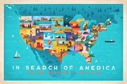 In Search of America. Travel Posters, an Object Illustration by Red Monkey (Thumbnail 1 of 11)
