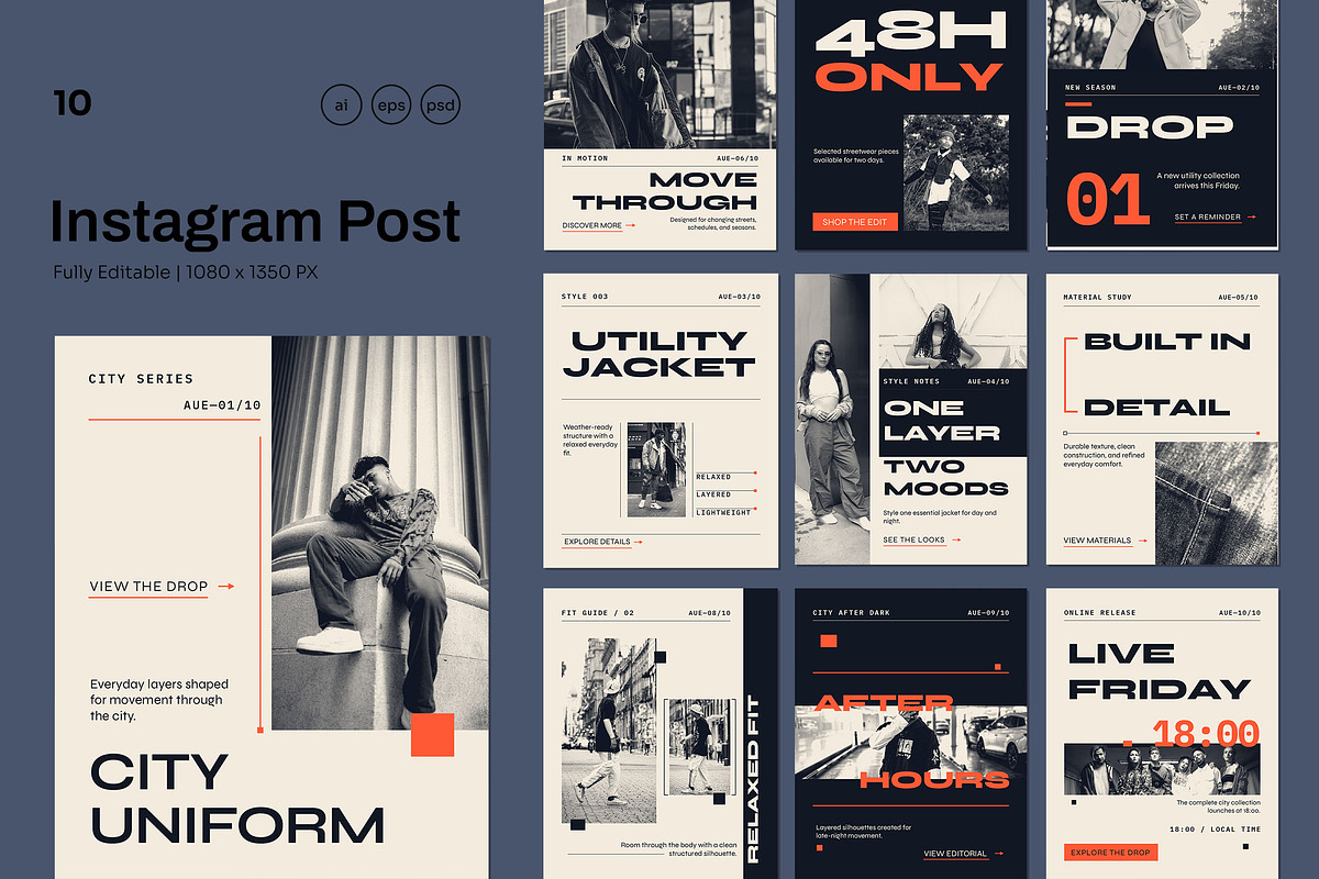 Streetwear Fashion Instagram Post, a Social Media Template by Pitchlook.Studio (Photo 1 of 3)