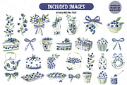 Watercolor Blueberry Clipart Bundle, an Illustration by TatiMockup (Thumbnail 2 of 4)