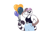 Animals at birthday party set, cards, an Animal Illustration by PaperTrident (Thumbnail 2 of 18)