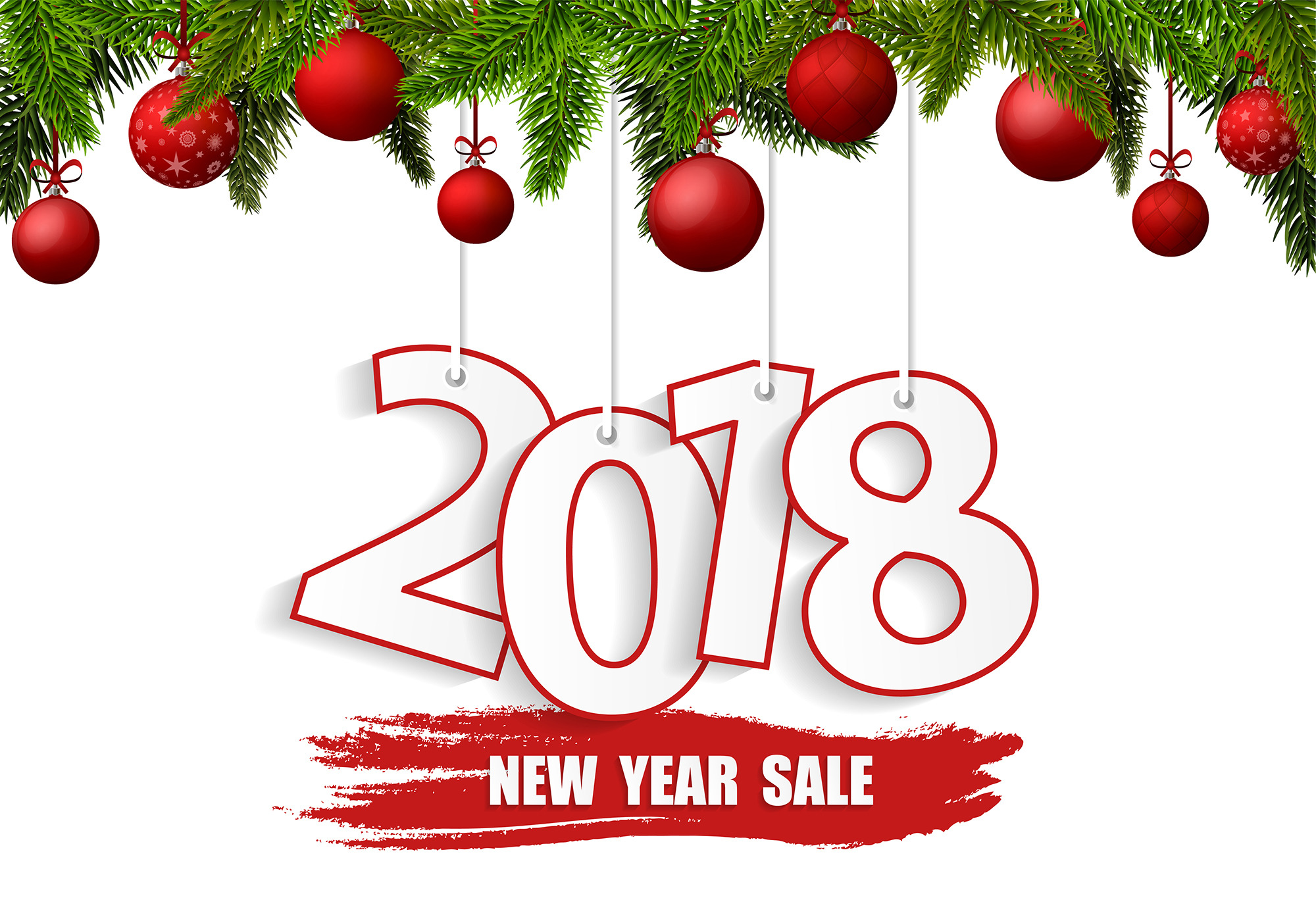 New Year Sale 2018 Banner by Photovector  Creative Market