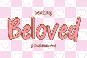 Beloved is a cute handwritten font, a Handwritten Font by Brown Cupple