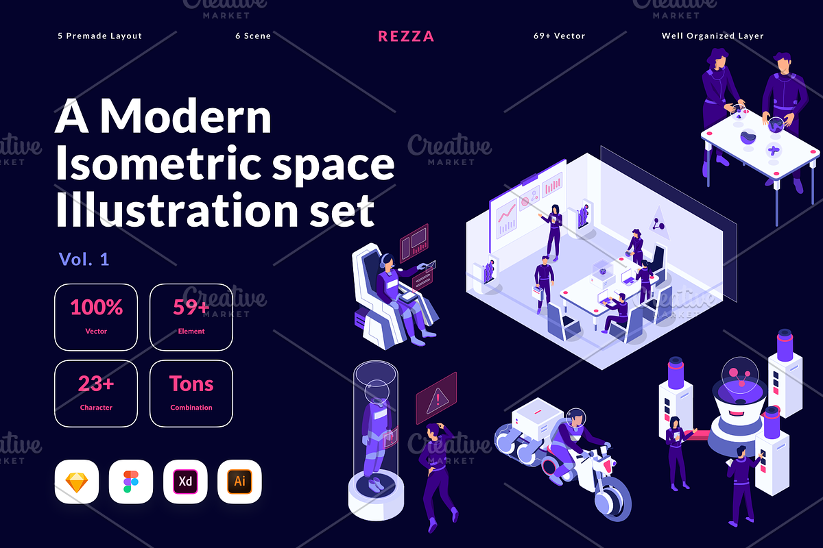Isometric Space Illustration, a Technology Illustration by Pixelz Studio (Photo 1 of 6)