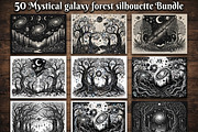 50 Mystical Galaxy Forest Silhouette, a Technology Illustration by Amazin_art (Thumbnail 1 of 33)