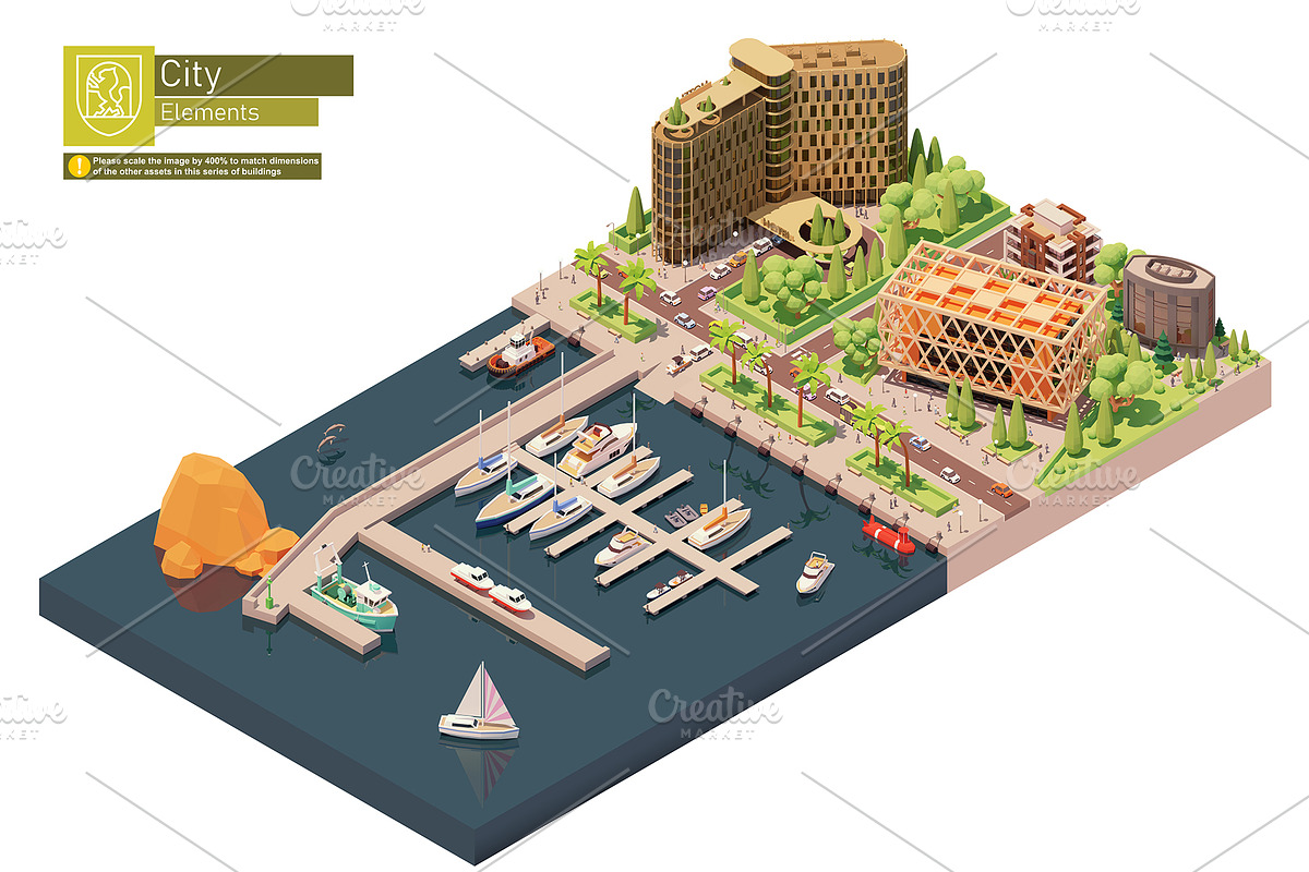 Isometric city map elements, an Object Graphic by tele52 (Photo 61 of 72)