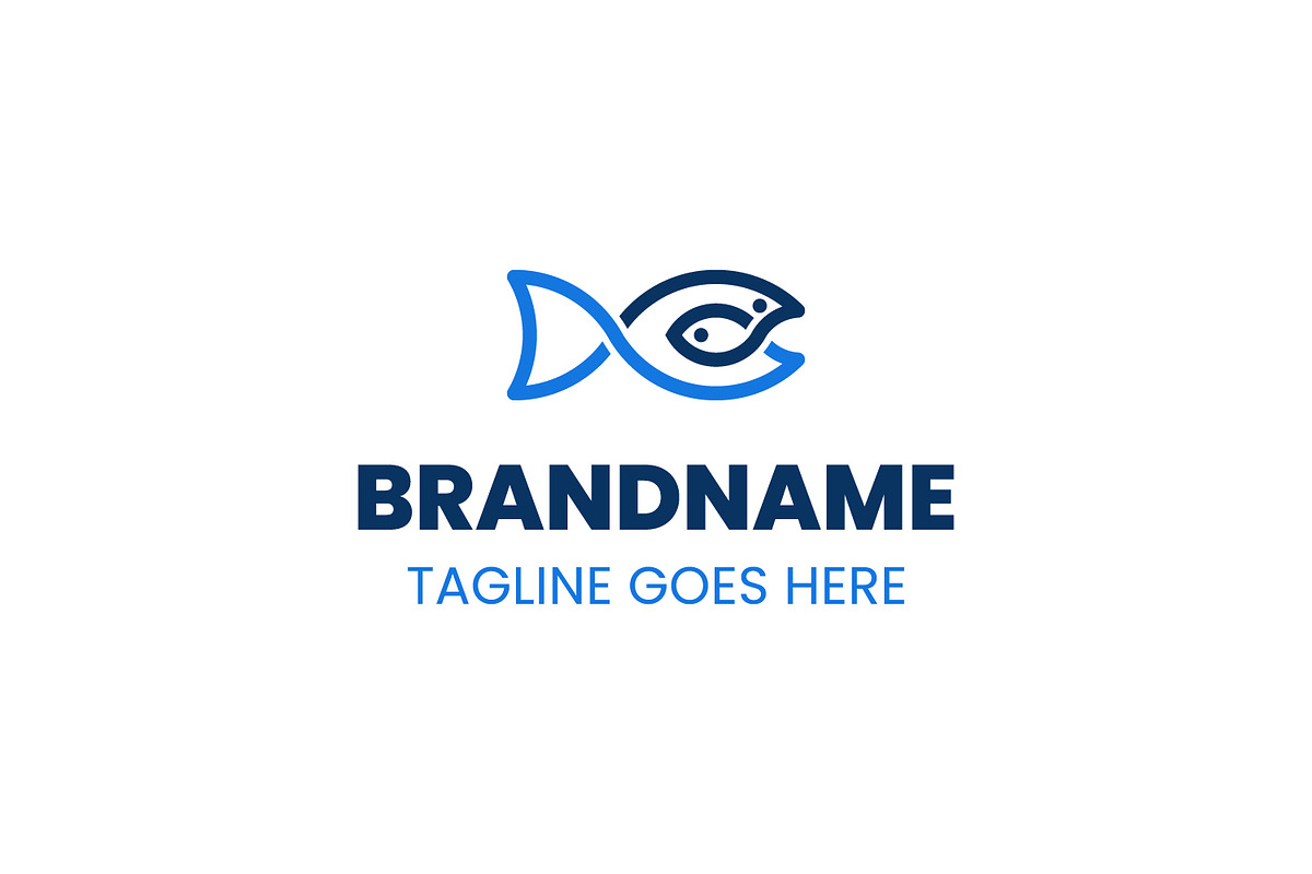 Fish Eat Fish Monoline Logo