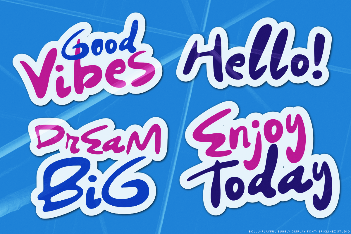 Bollu | Playful Bubble Display Font, a Handwritten Font by Epiclinez (Photo 3 of 5)