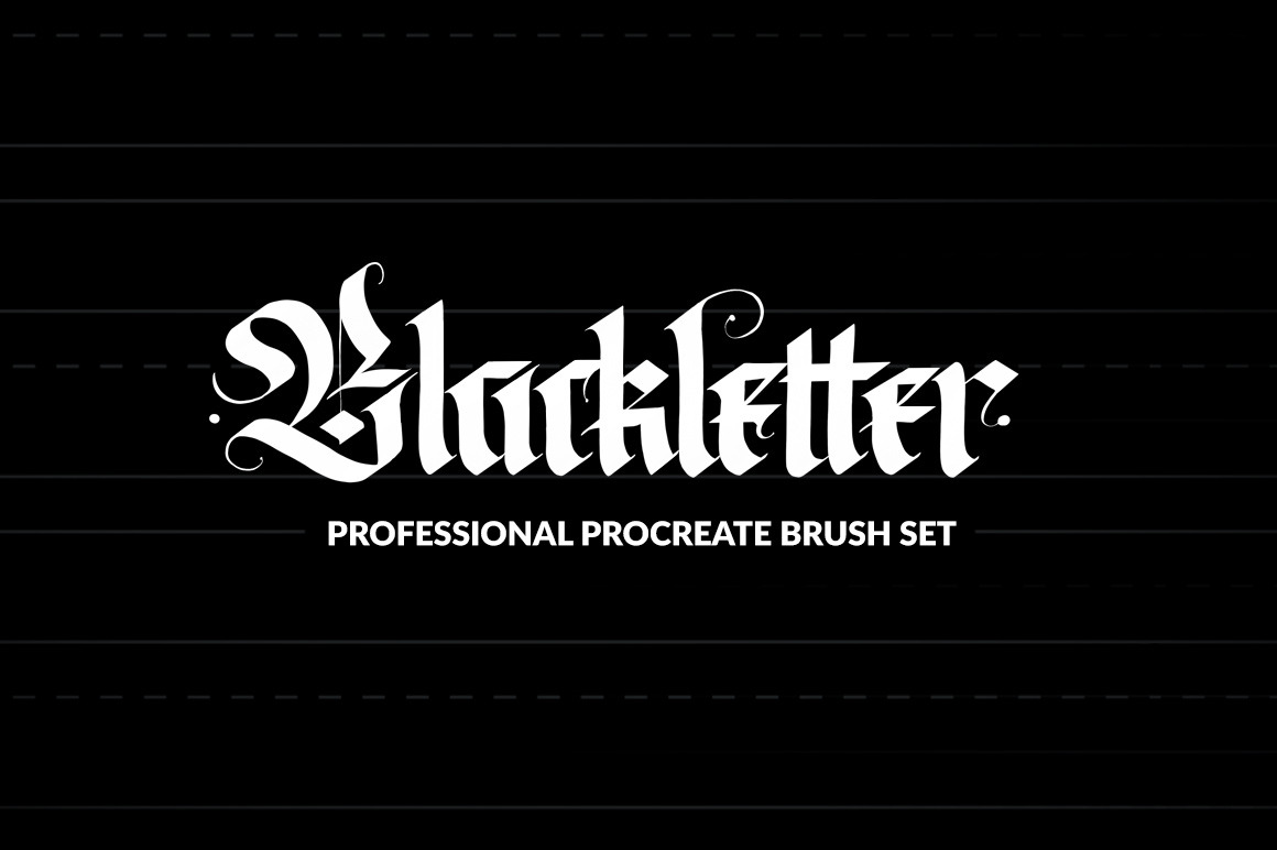 Pro Blackletter Procreate Brushes, a Brush AddOn by Jake Rainis