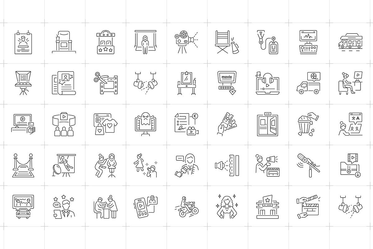 Movie and Theater Icon Set, an Outline Icon by Prosymbols (Photo 4 of 5)