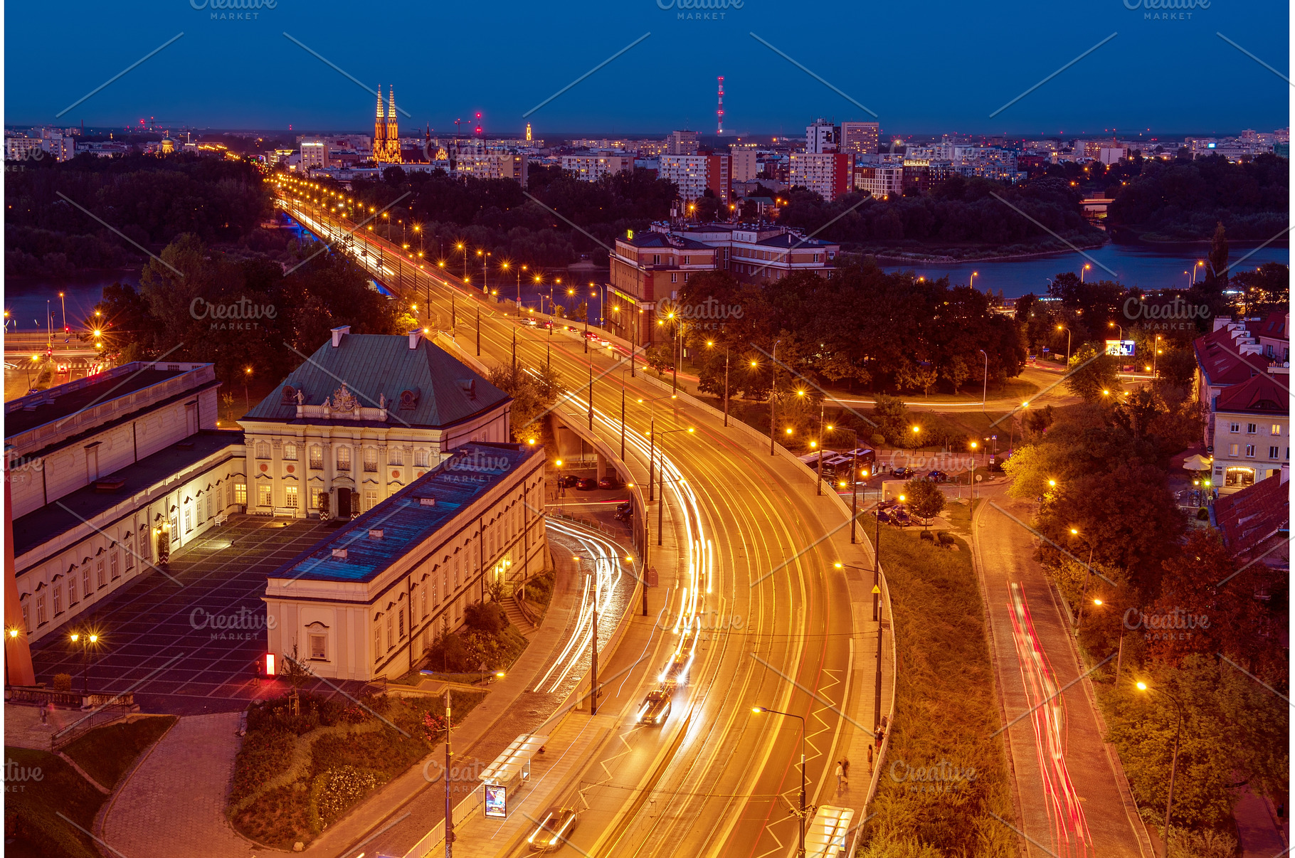 City of Warsaw by night, an Architecture Photo by Nature and travel