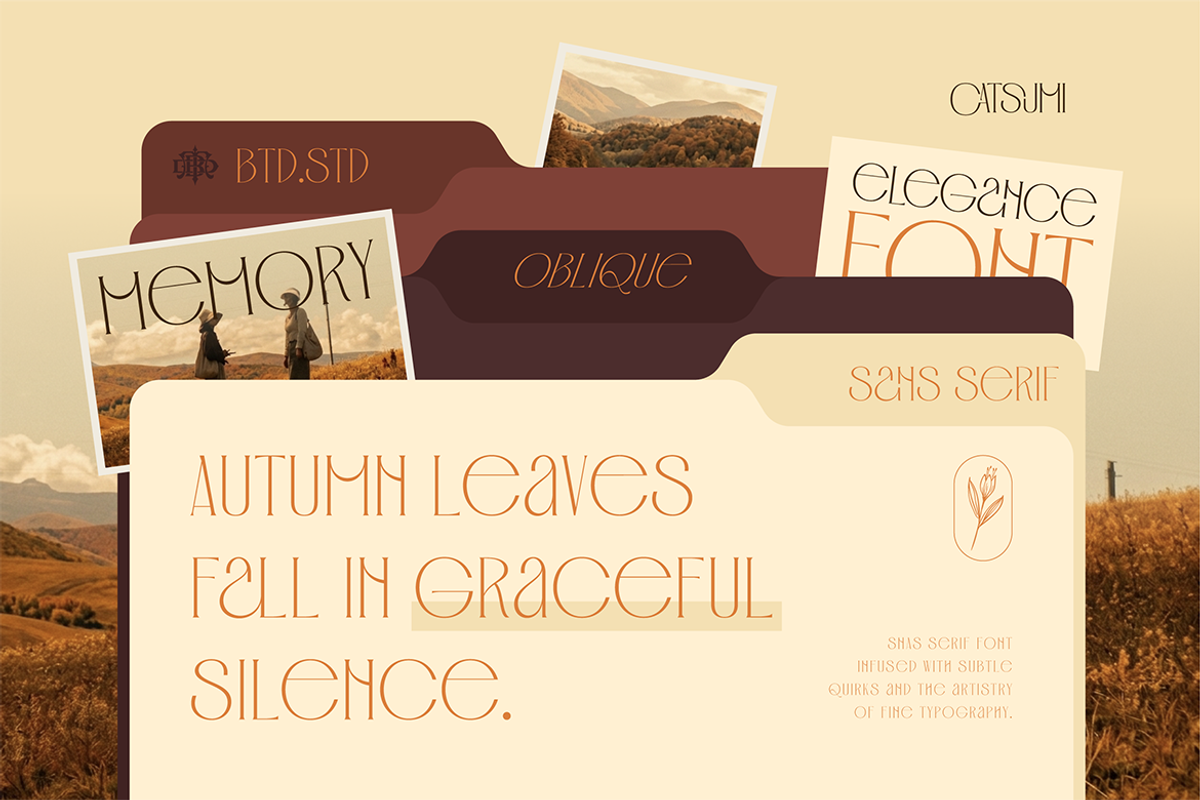 Catsumi - Elegant San Serif, a Sans Serif Font by Burntilldead (Photo 3 of 11)
