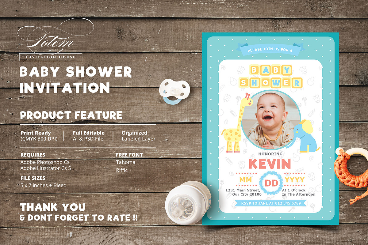 BABY SHOWER INVITATION, an Invitation Template by Totem Invitation House (Photo 6 of 6)