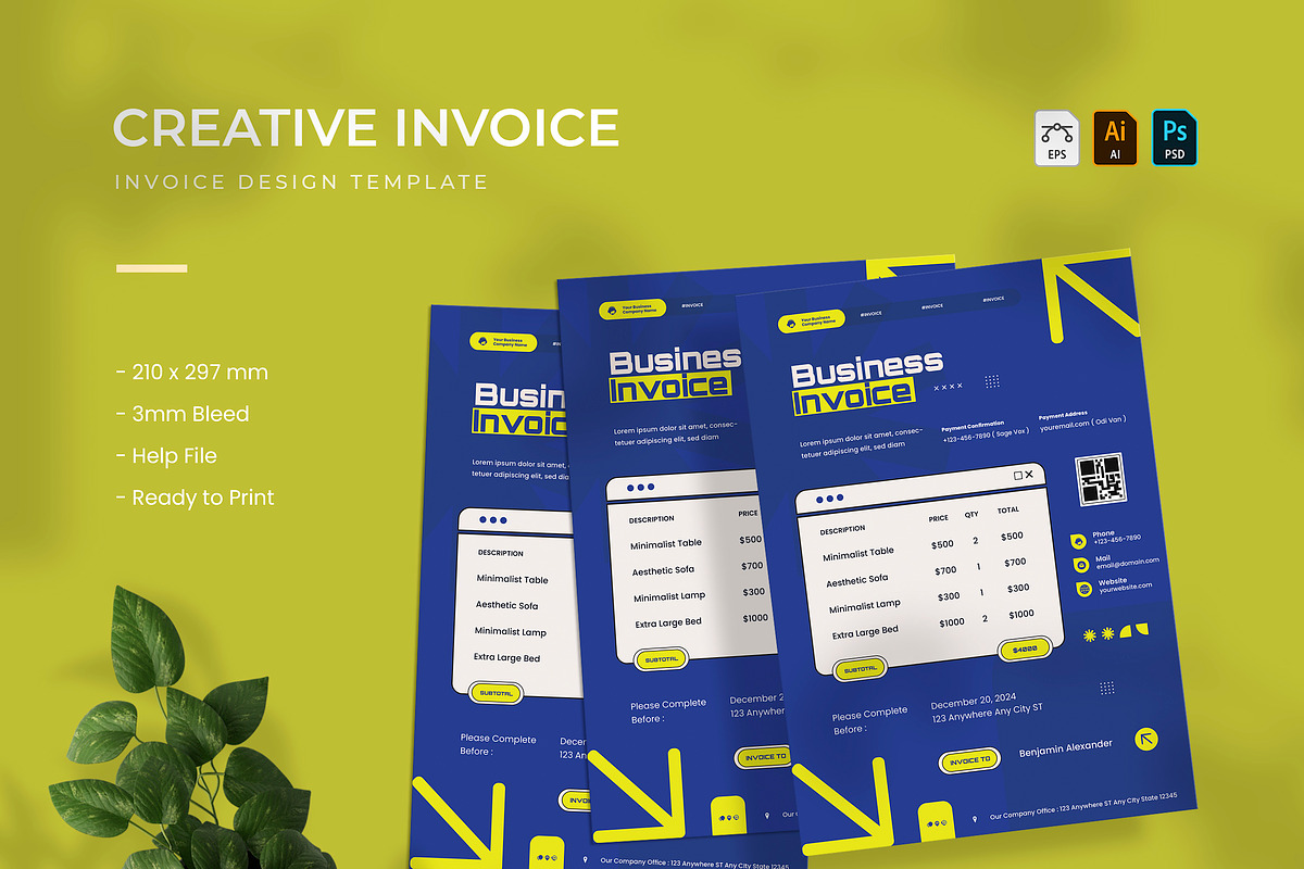 Creative - Invoice, a Print Template by VUNIRA