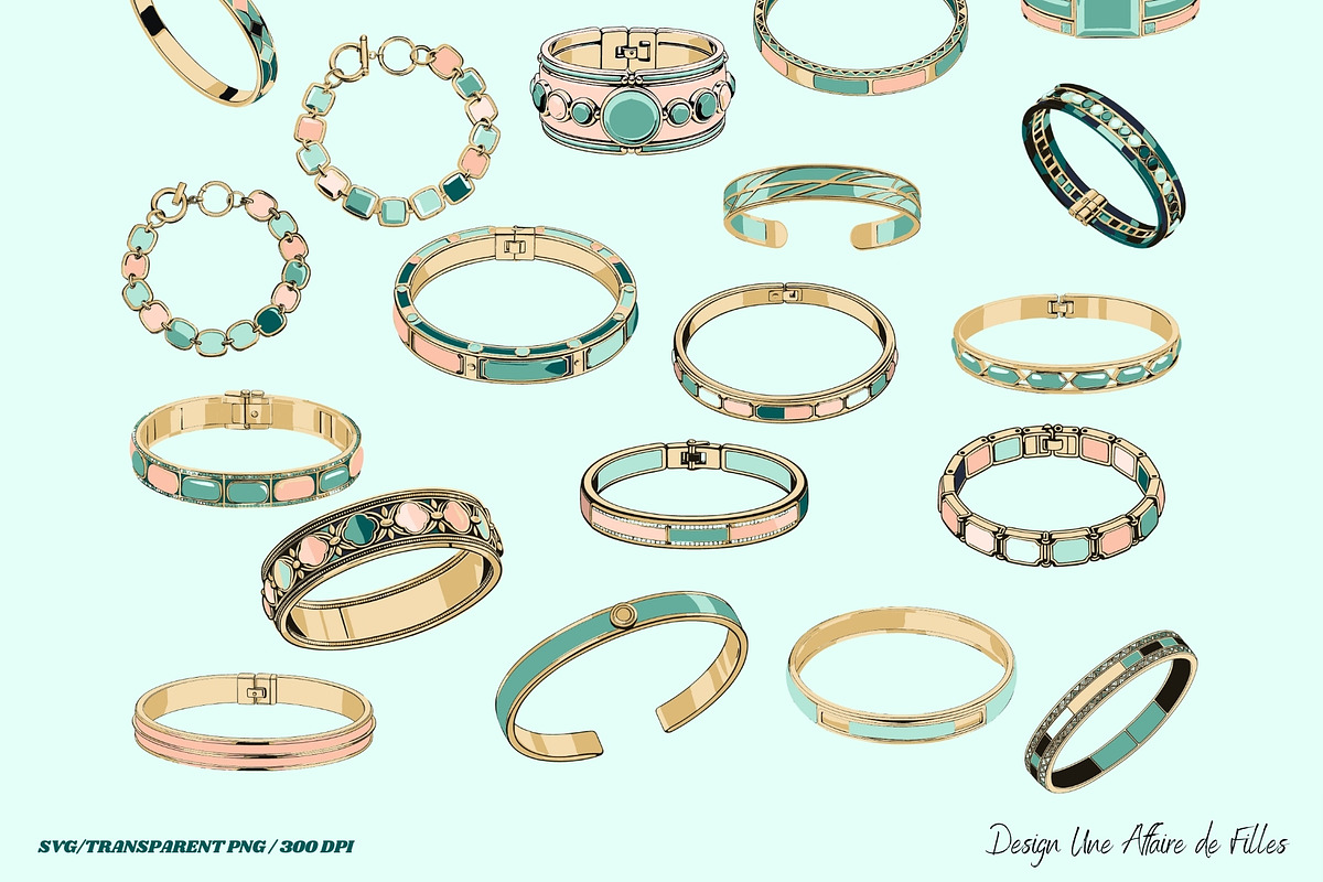 40 LUXURY BRACELETS VECTOR CLIPART, an Object Illustration by Une Affaire de Filles (Photo 3 of 5)