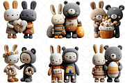 Whimsical Easter Rabbit And Bear, an Illustration by Black Bird Studio (Thumbnail 2 of 6)
