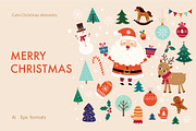 Merry Christmas illustrations, a Seasonal Illustration by MoleskoStudio (Thumbnail 1 of 3)