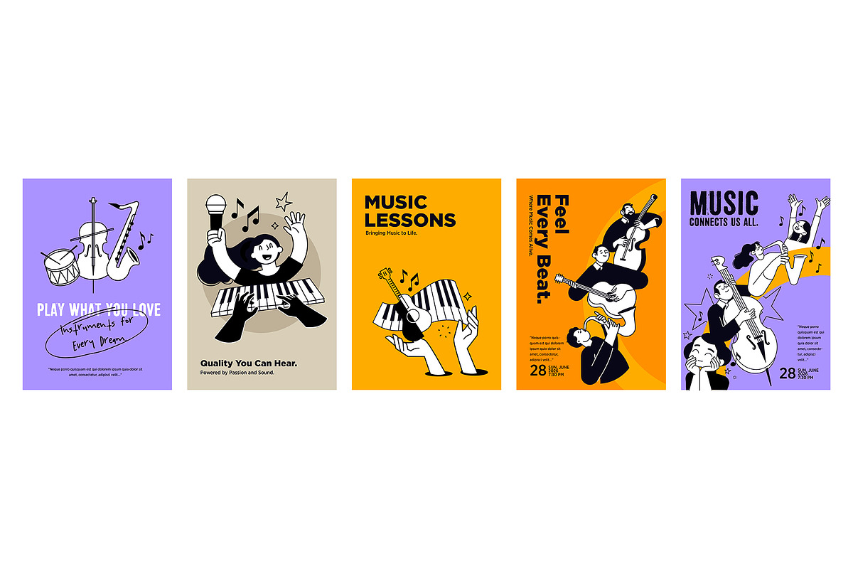 Music poster templates, a Person Illustration by PureSolution (Photo 6 of 6)