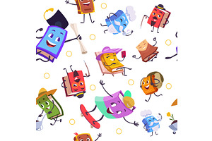 Books pattern. seamless background, an Education Illustration by Onyx
