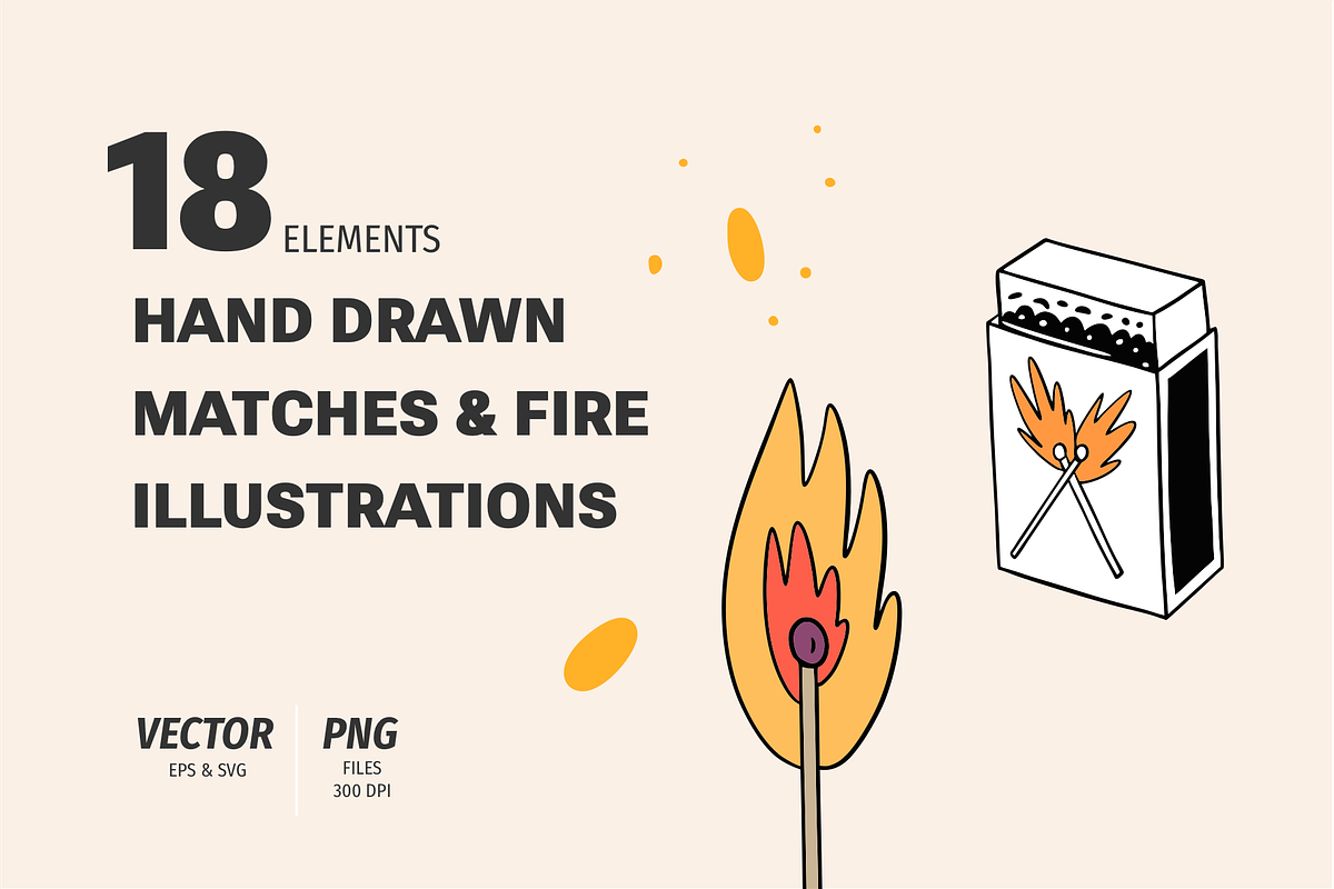 Matches & Fire Illustrations, an Object Illustration by Oktyabr (Photo 6 of 6)