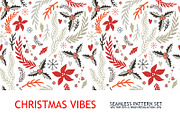 Christmas floral pattern collection, a Pattern Graphic by Anttoniu (Thumbnail 3 of 3)