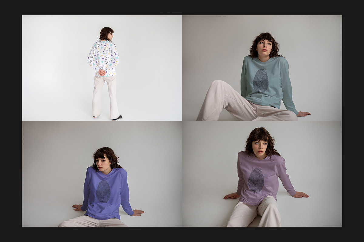 Longsleeve Mock-Up Set, a Shirt Mockup by Freeman Studio (Photo 6 of 14)